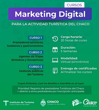 El instituto de turismo del Chaco dictar cursos de marketing