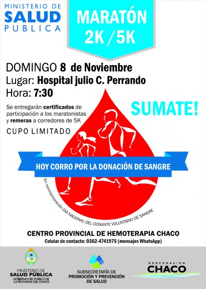 Salud convoca a la marat n Hoy corremos por la donaci n de sangre