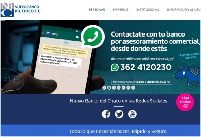 El Nuevo Banco del Chaco habilita consultas y gestiones por